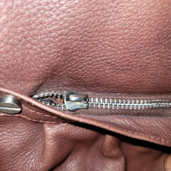 B Makowsky Leather Hobo Tote Large Brown Shoulder Bag Purse Weekender - Picture 10 of 16